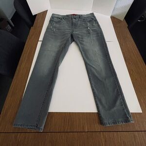 MBX Classic Slim Stretch Men's Denim Jeans in Gray